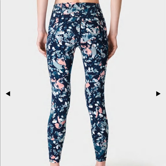 SWEATY BETTY Power 7/8 Workout Leggings, Pink Floral Collage Print SIZE XS. 0589 - Picture 2 of 11